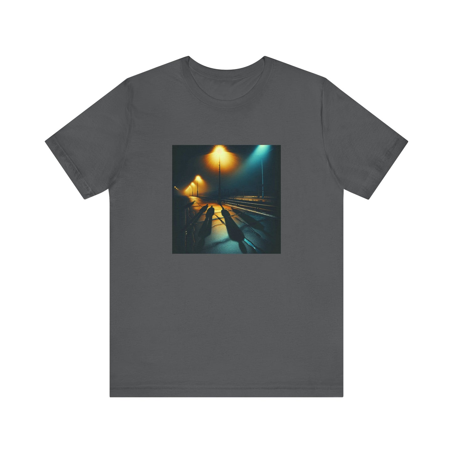 Ghostly Glows: Streetlights Casting Eerie Shadows T-Shirt