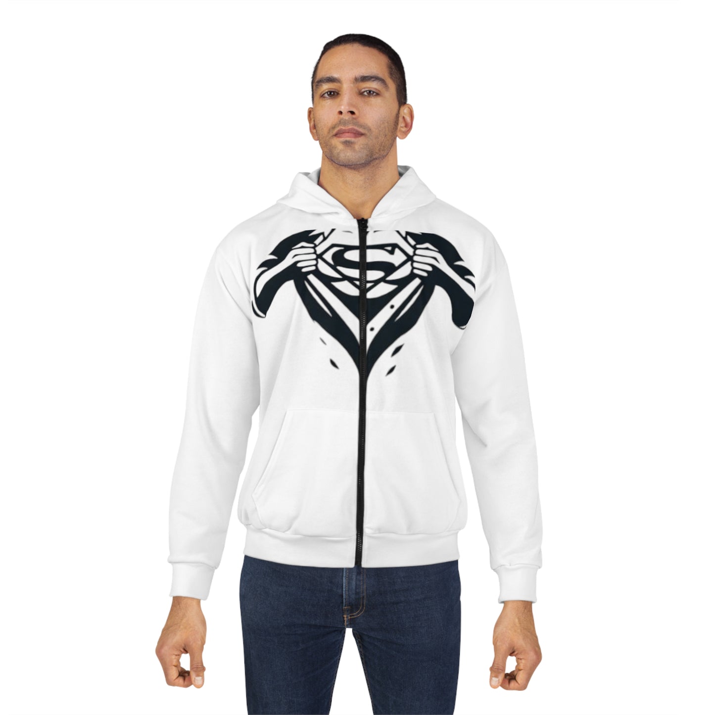 Super Hero Design [Unisex Zip Hoodie (AOP)]