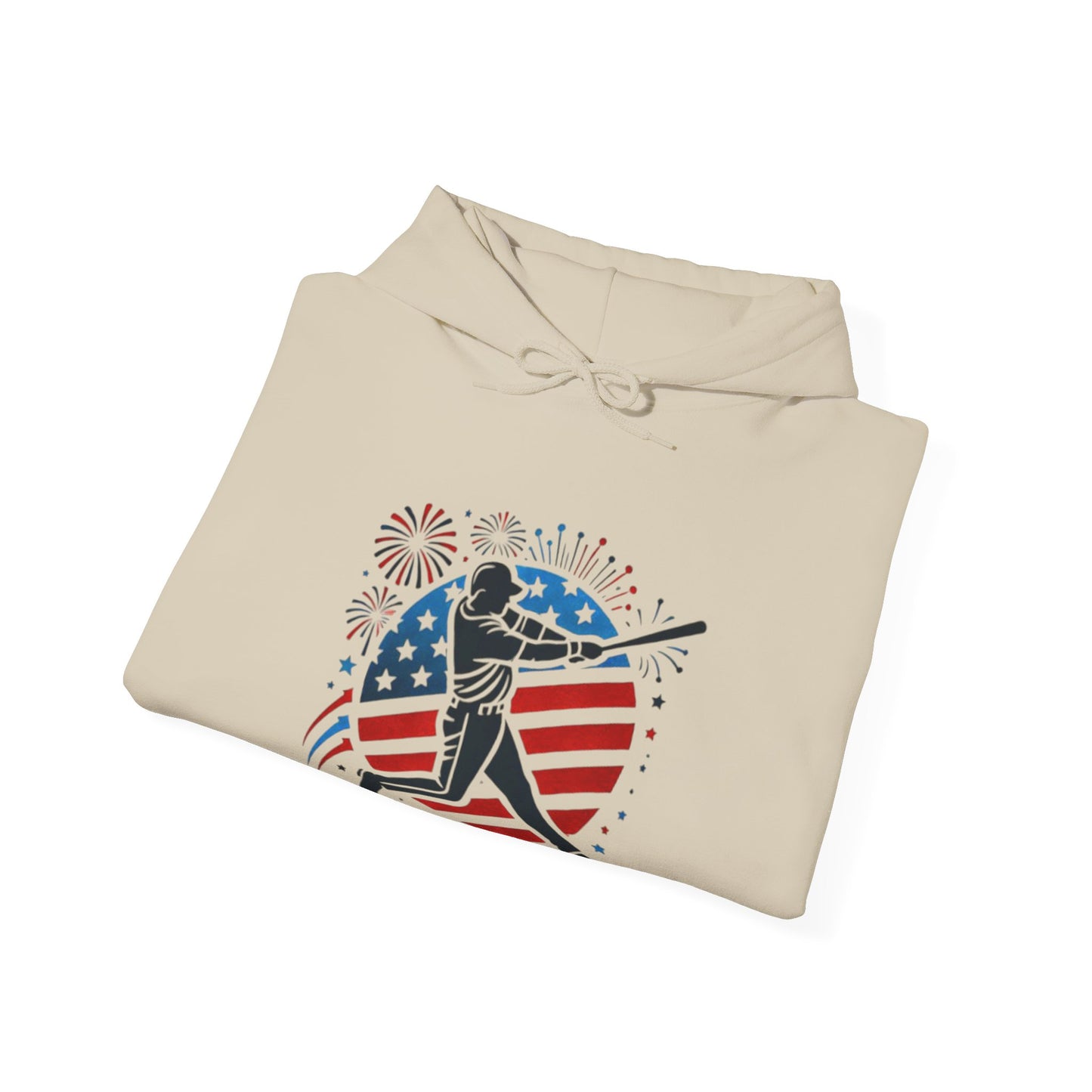 July 4th Baseball design [Unisex Heavy Blend™ Hooded Sweatshirt]