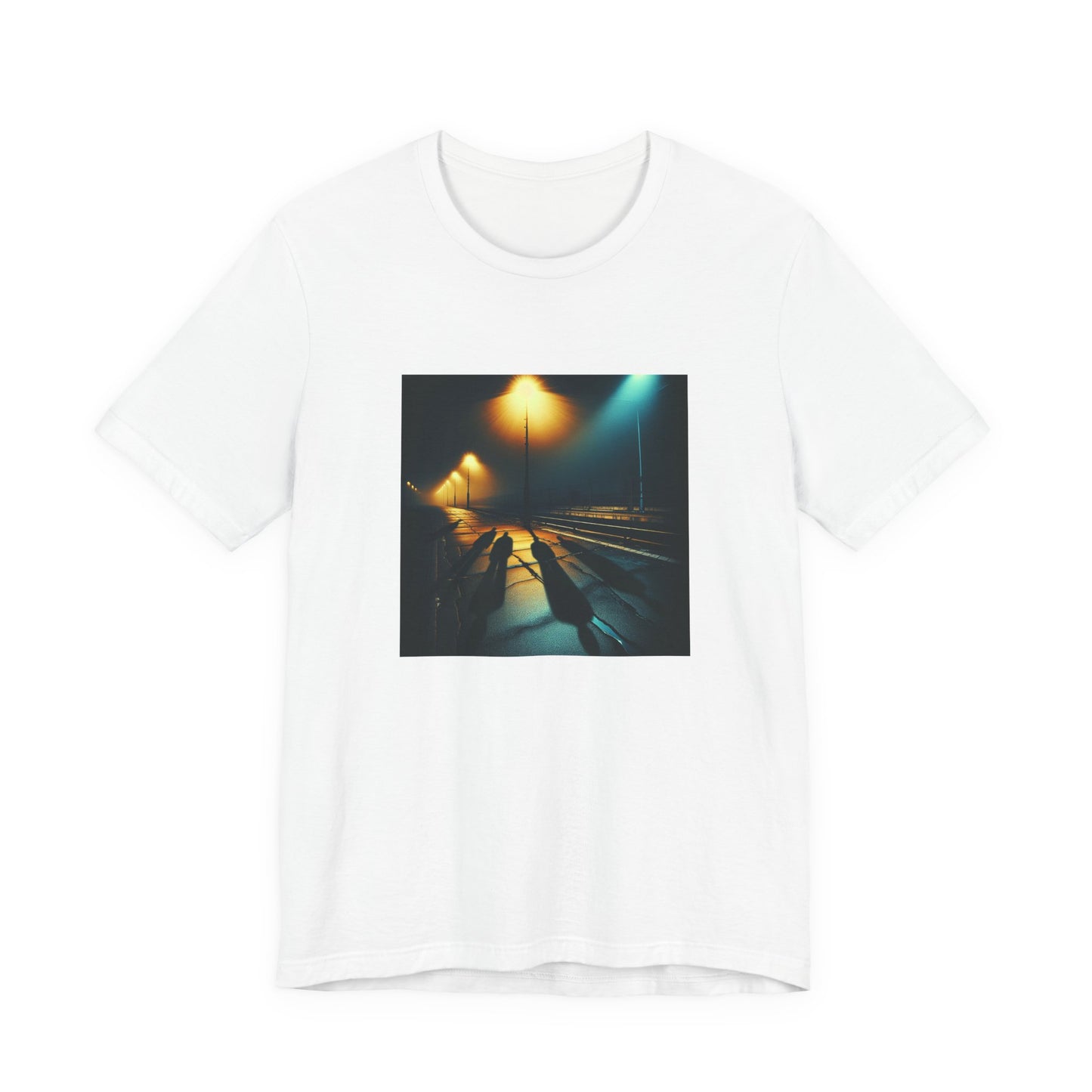 Ghostly Glows: Streetlights Casting Eerie Shadows T-Shirt