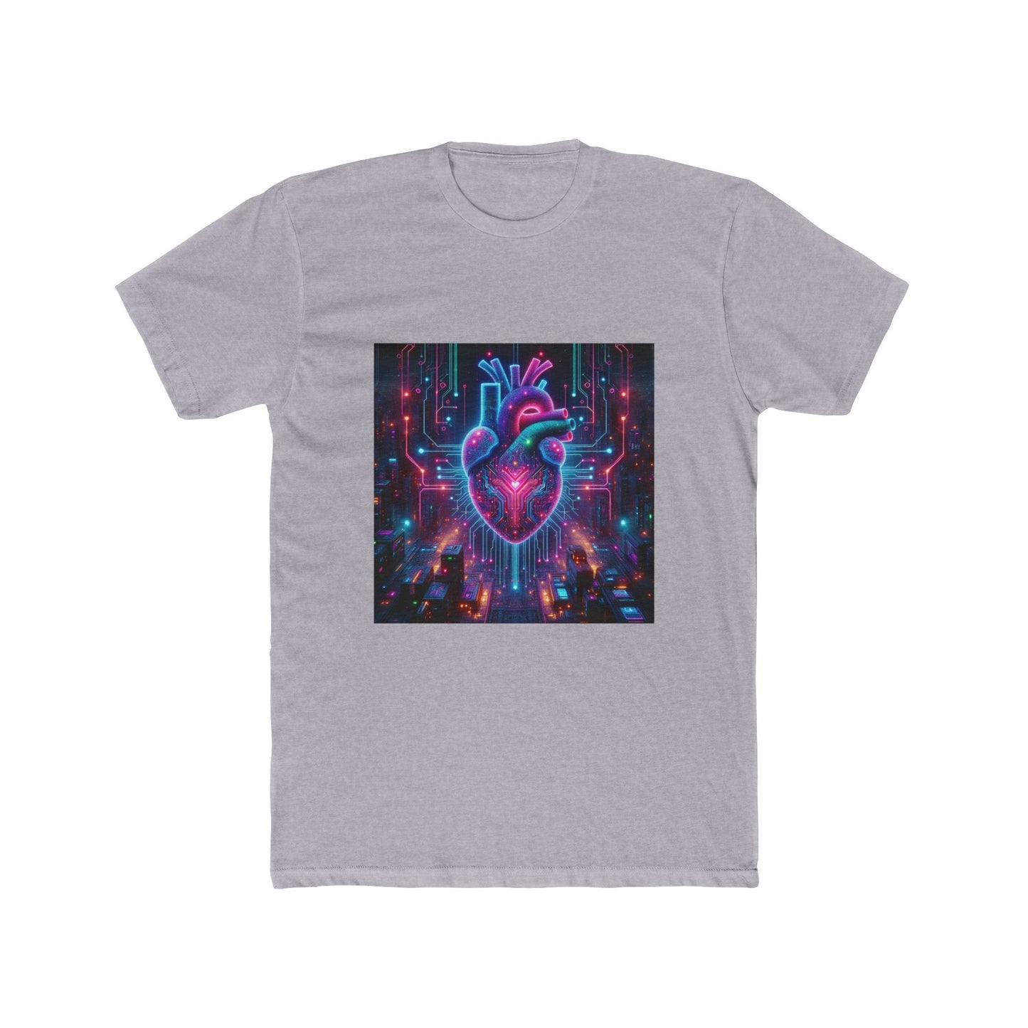 Techno Heartbeat: Love Wired in Neon Circuits T-Shirt