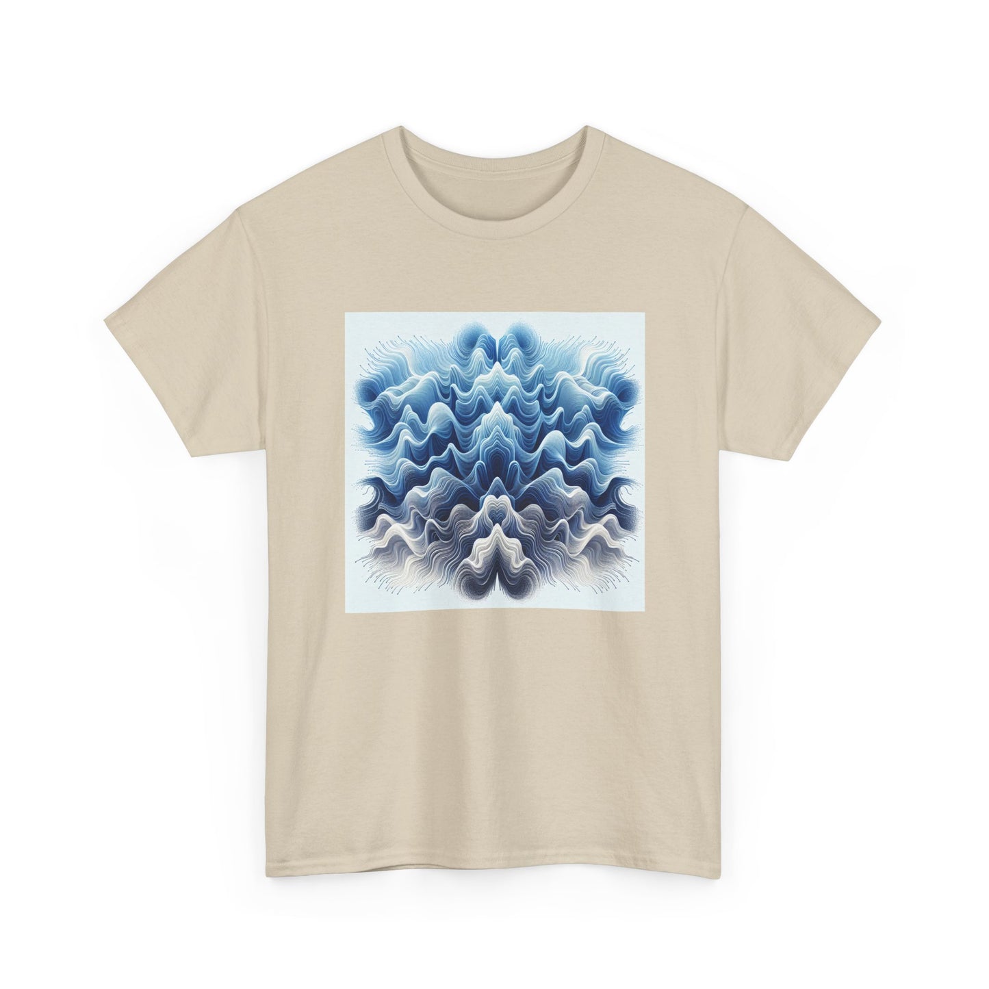 Surf the Waves: Blue Interference Artistry Tee T-Shirt