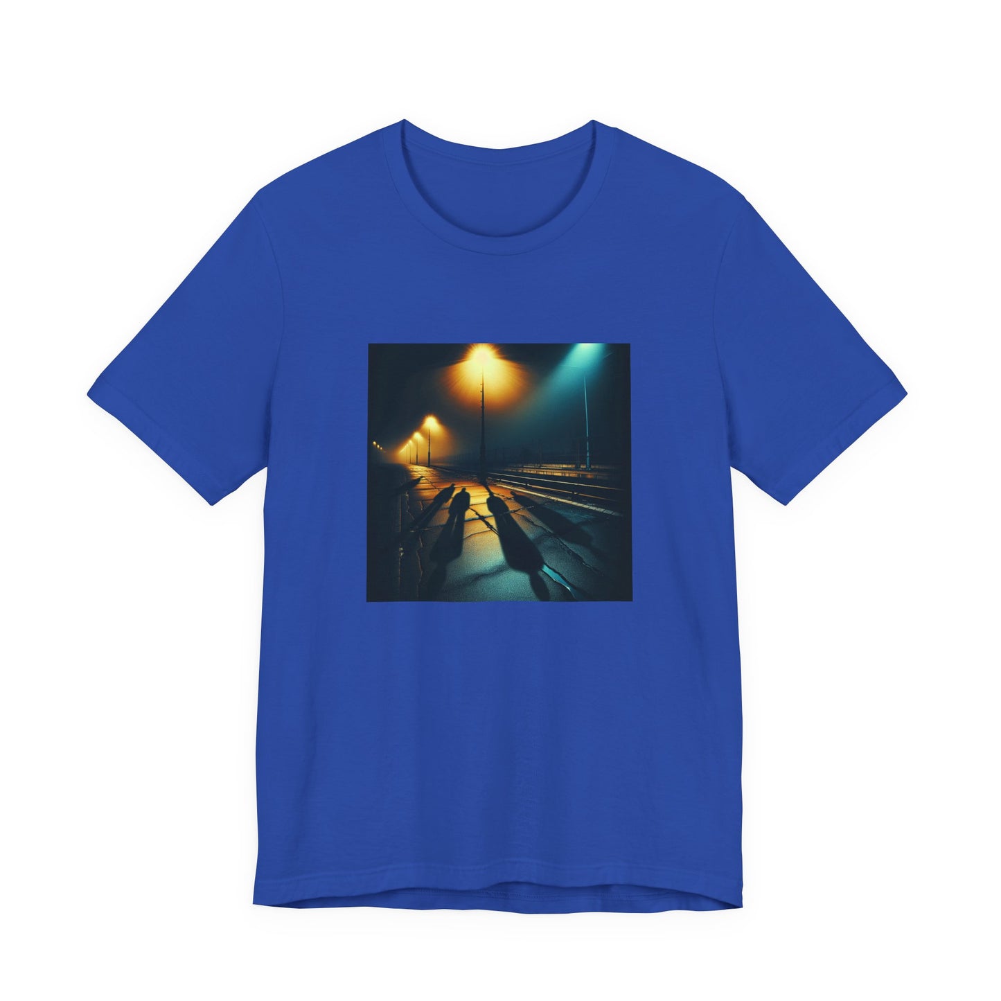 Ghostly Glows: Streetlights Casting Eerie Shadows T-Shirt