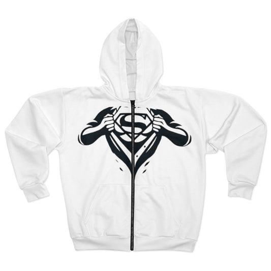 Super Hero Design [Unisex Zip Hoodie (AOP)]