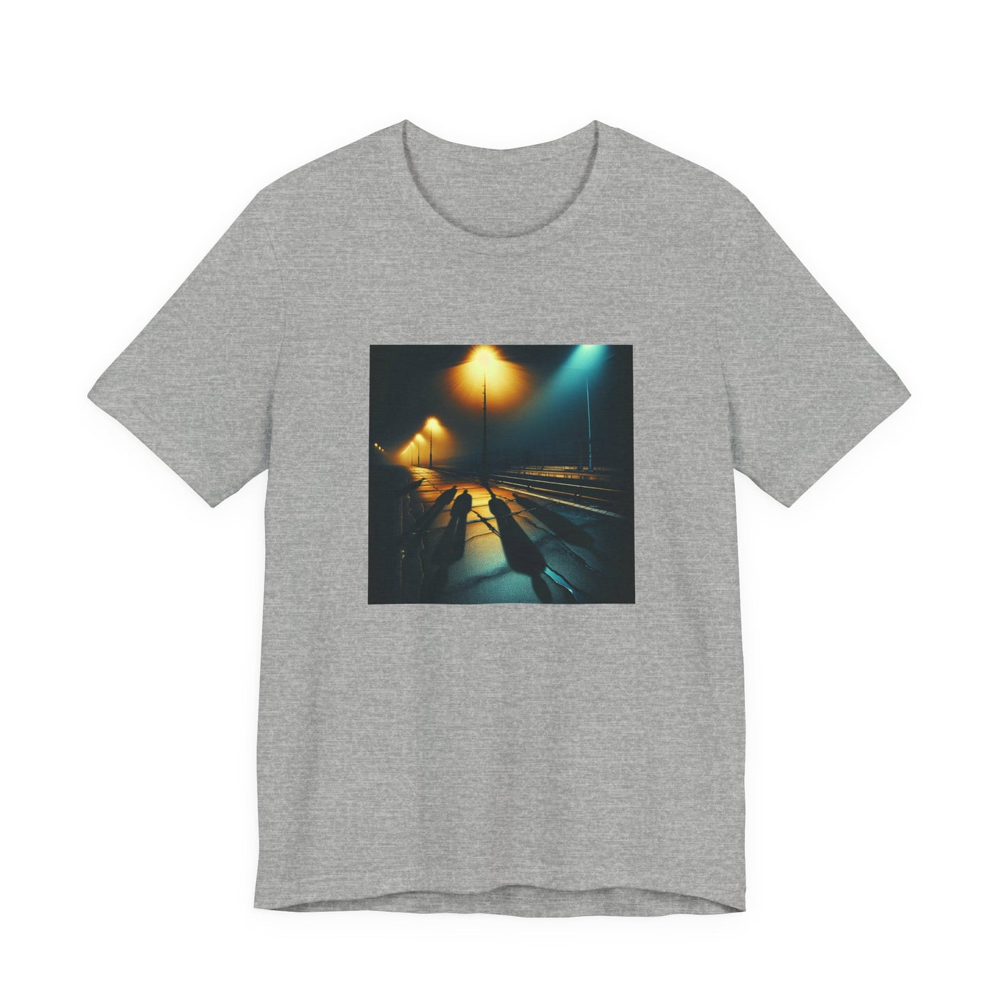 Ghostly Glows: Streetlights Casting Eerie Shadows T-Shirt