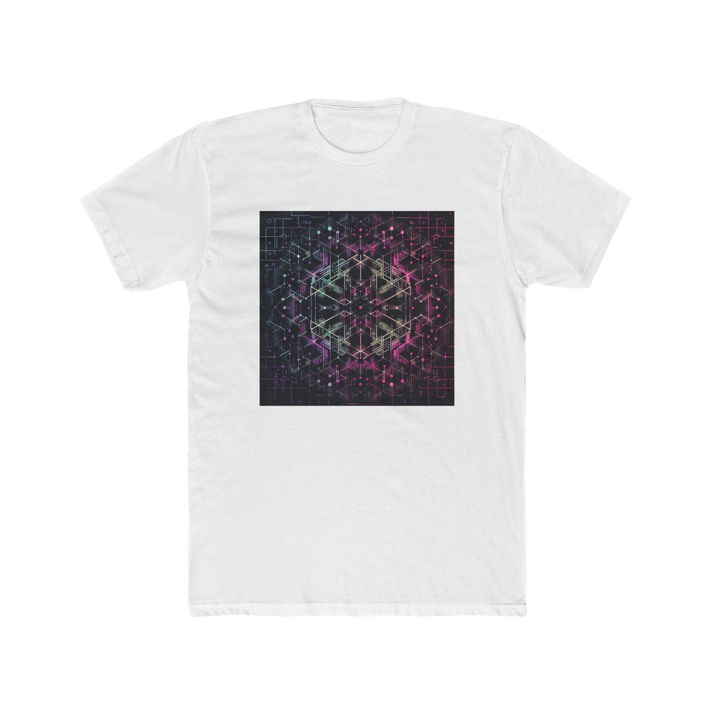 Ultraviolet Glitch Grid: Tessellated Tech Vibes T-Shirt
