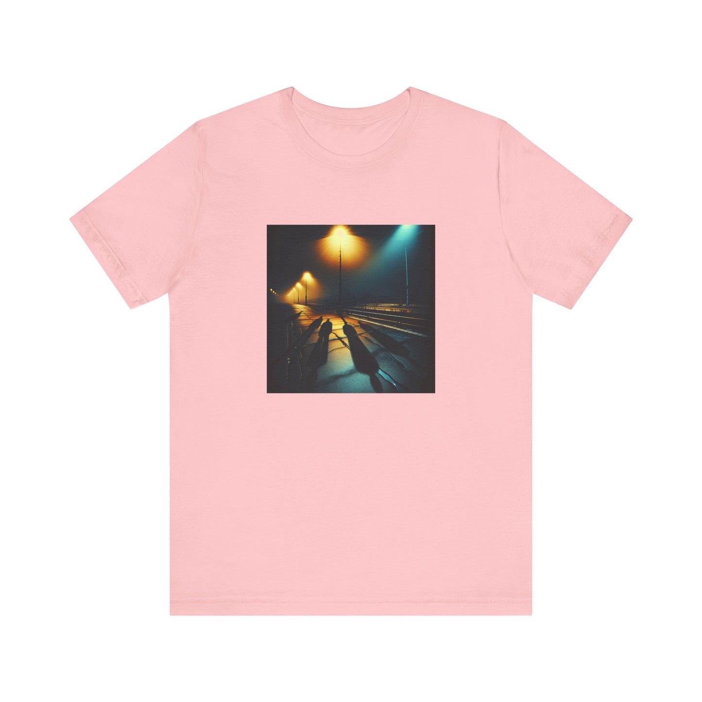Ghostly Glows: Streetlights Casting Eerie Shadows T-Shirt