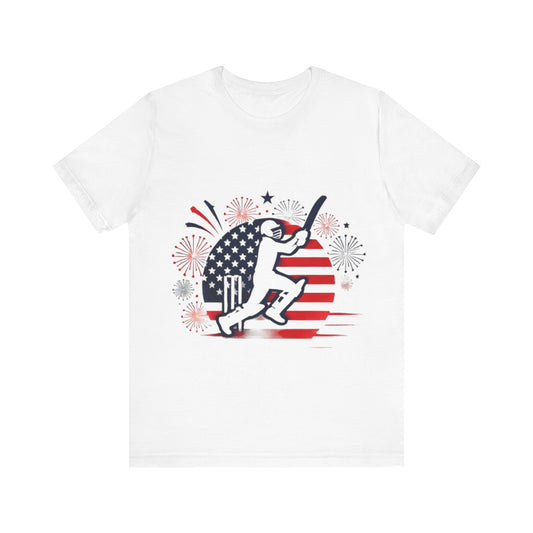 July 4th Cricket Design [Unisex Jersey Short Sleeve Tee]