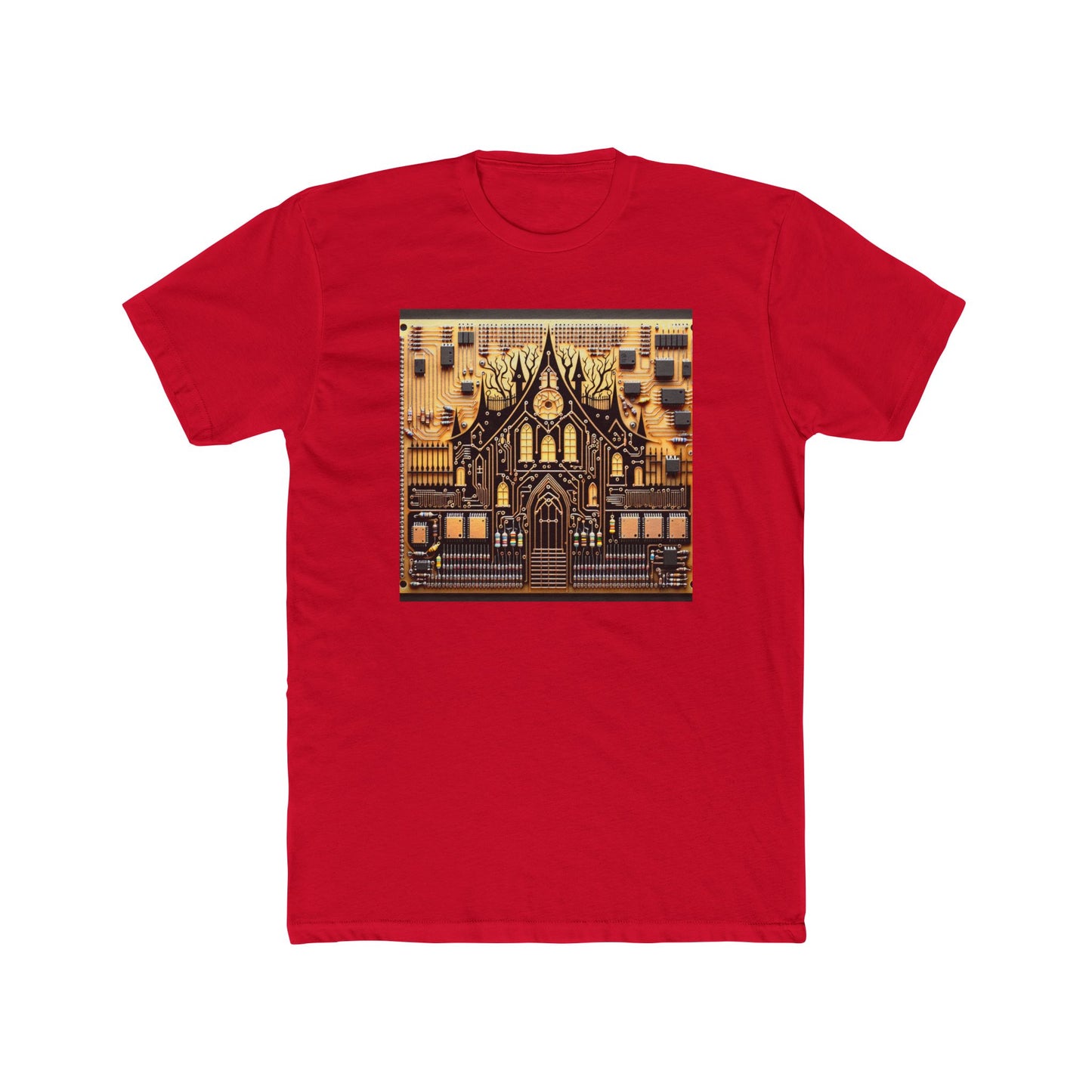 Ghostly Circuits: Tech Meets Terror in Style T-Shirt