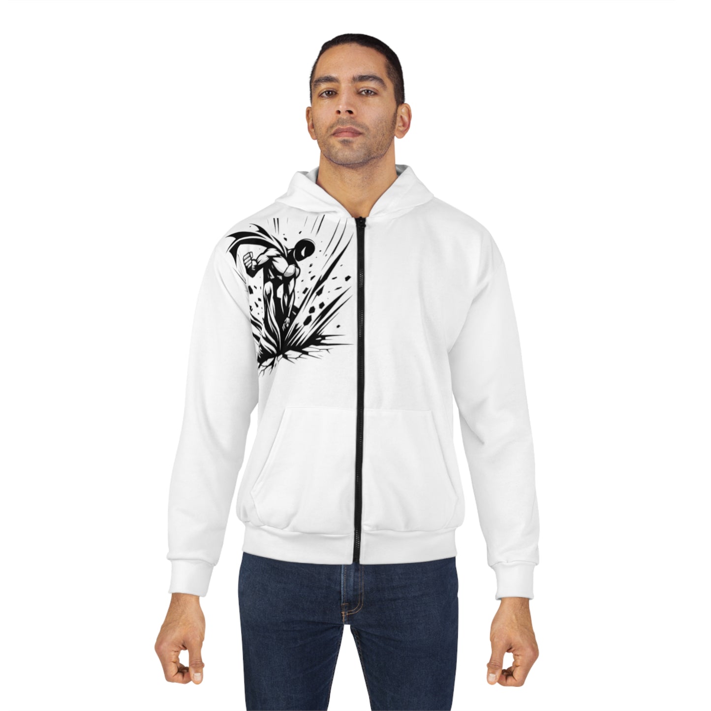 Super hero Design [Unisex Zip Hoodie (AOP)]