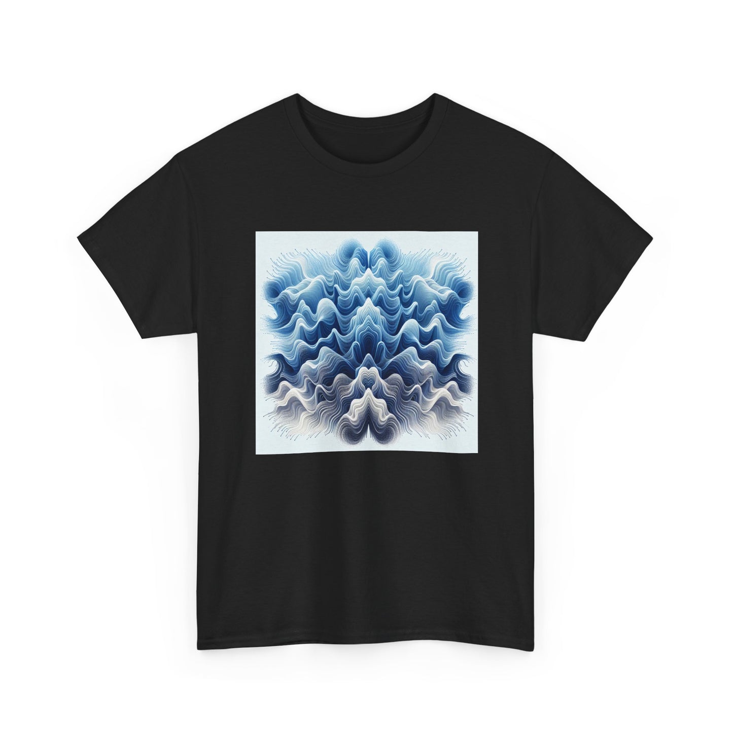 Surf the Waves: Blue Interference Artistry Tee T-Shirt