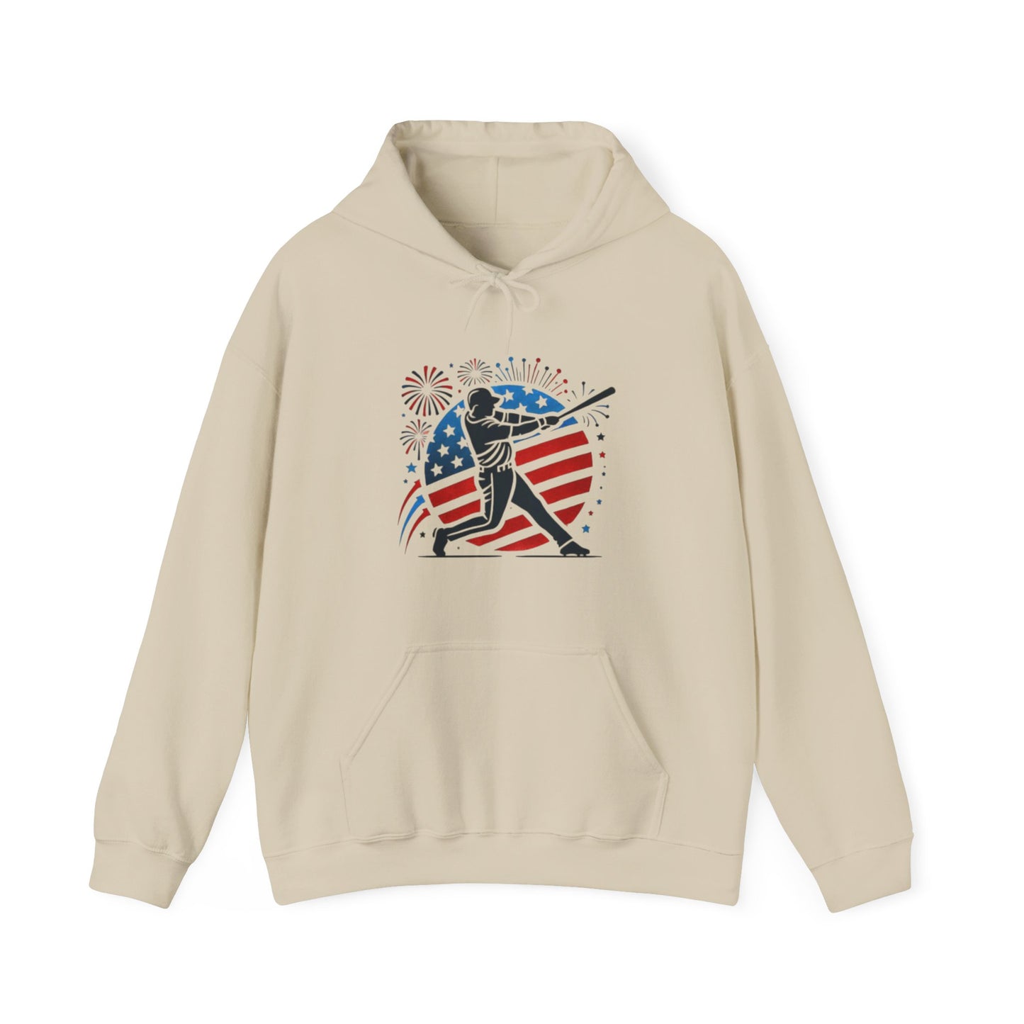 July 4th Baseball design [Unisex Heavy Blend™ Hooded Sweatshirt]