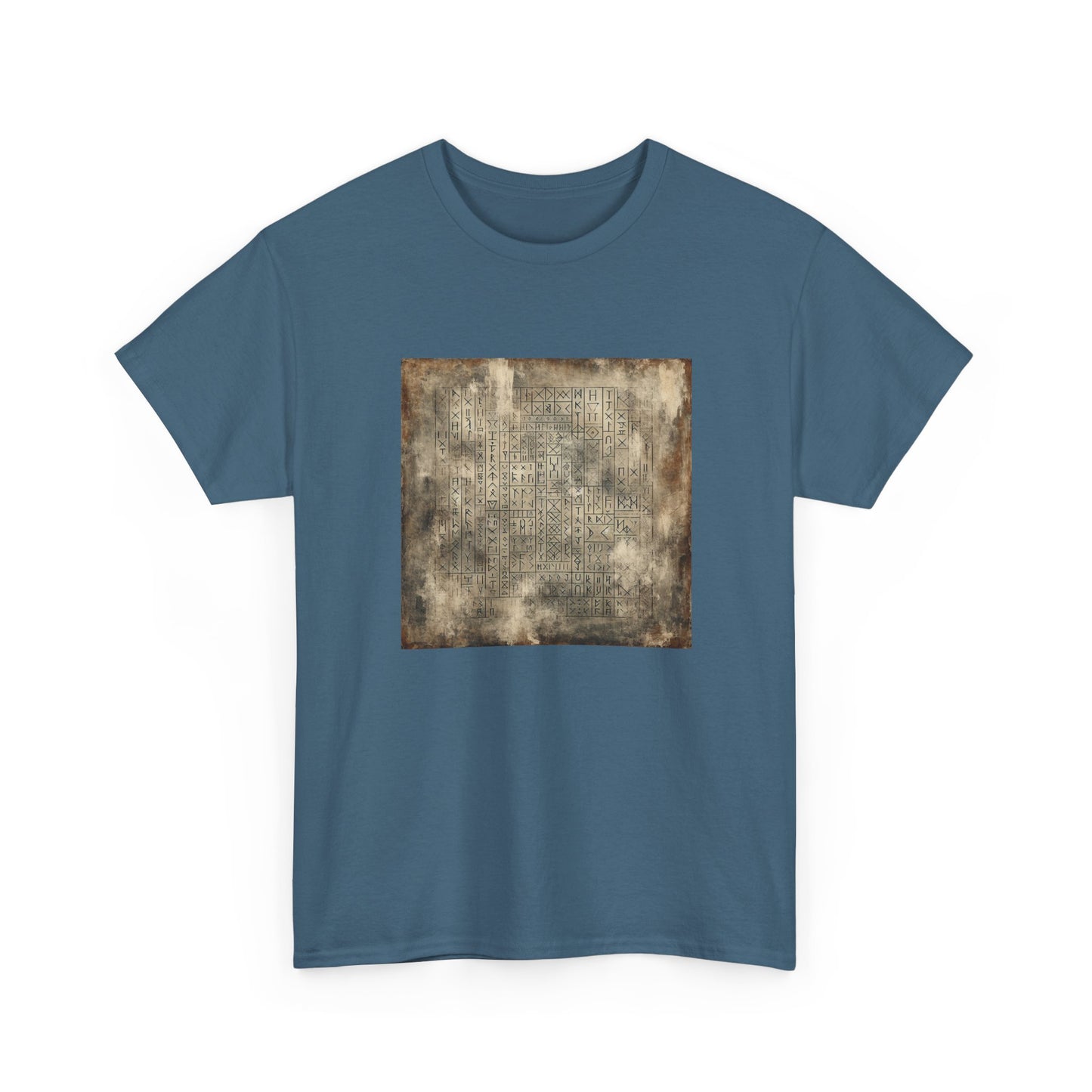 Runic Whispers: Secrets Beneath the Grunge T-Shirt