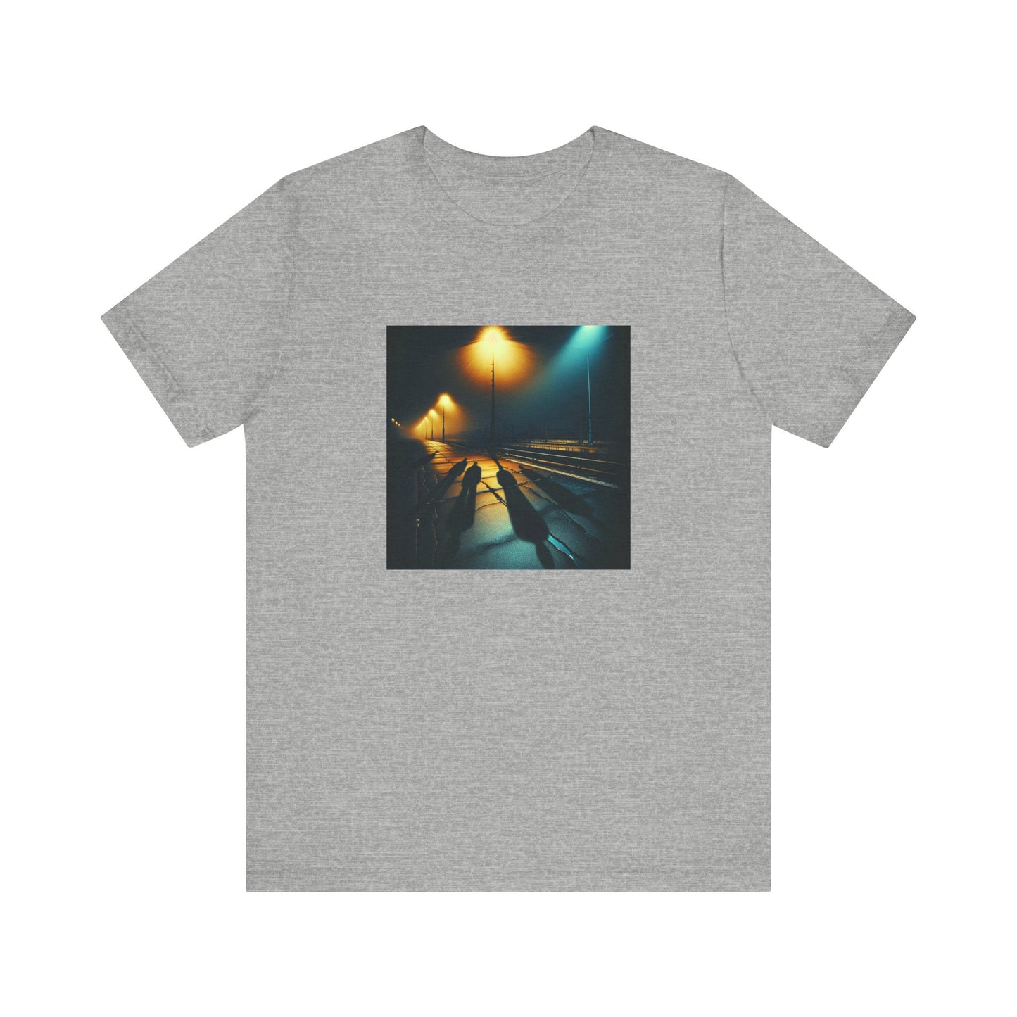 Ghostly Glows: Streetlights Casting Eerie Shadows T-Shirt