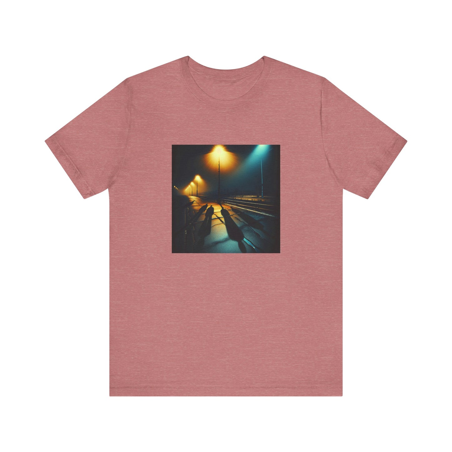 Ghostly Glows: Streetlights Casting Eerie Shadows T-Shirt