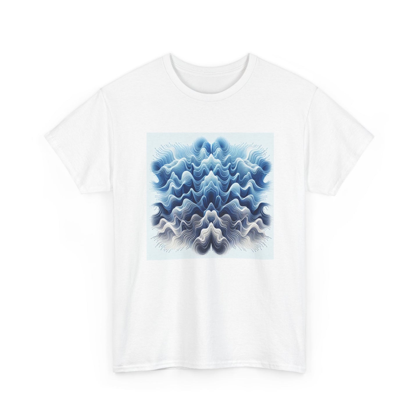 Surf the Waves: Blue Interference Artistry Tee T-Shirt