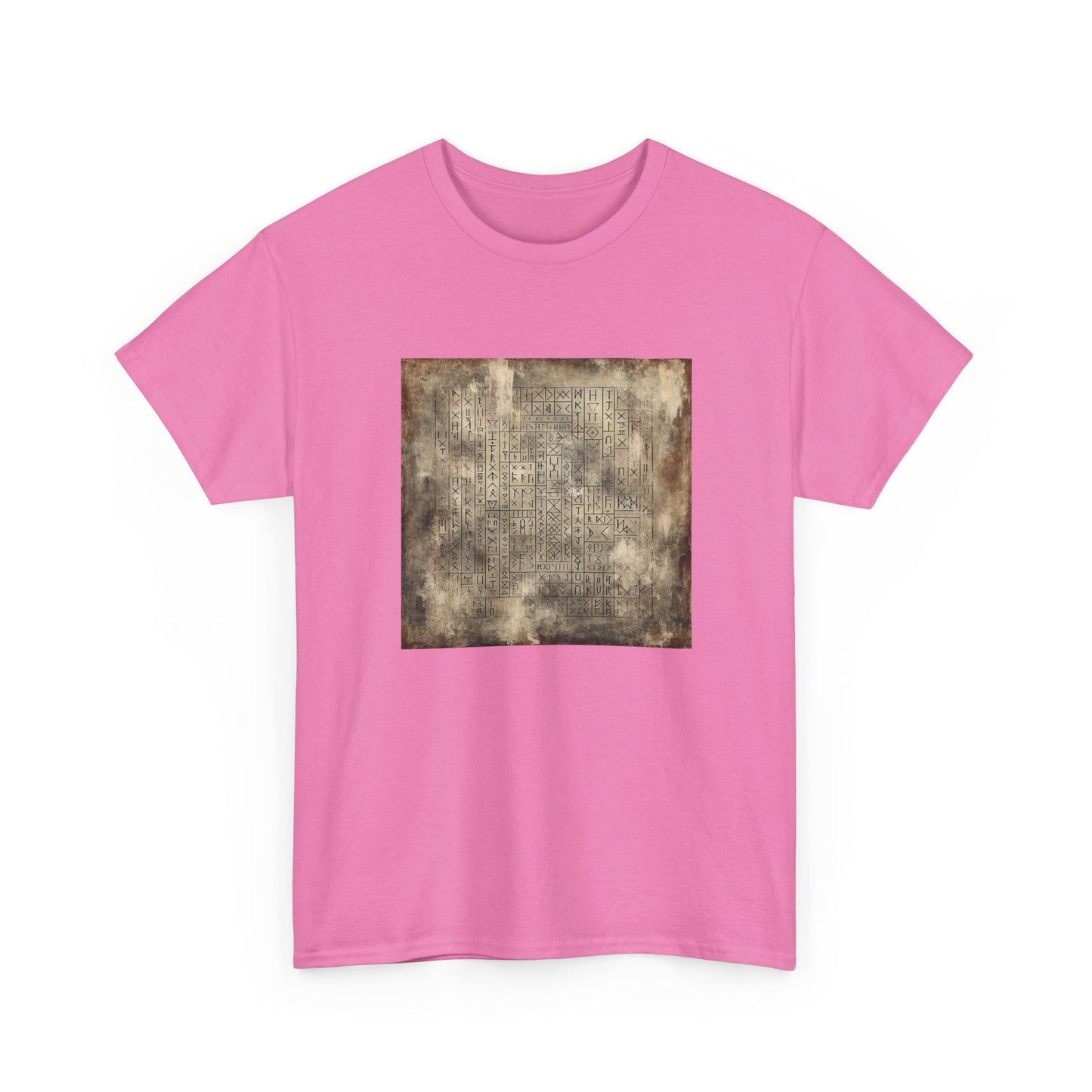 Runic Whispers: Secrets Beneath the Grunge T-Shirt