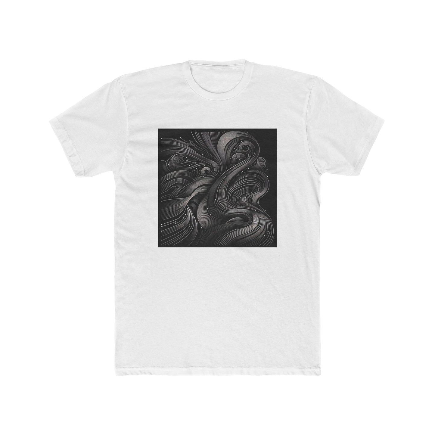 Algorithmic Elegance: Chrome-Kissed Code Curves Tee T-Shirt