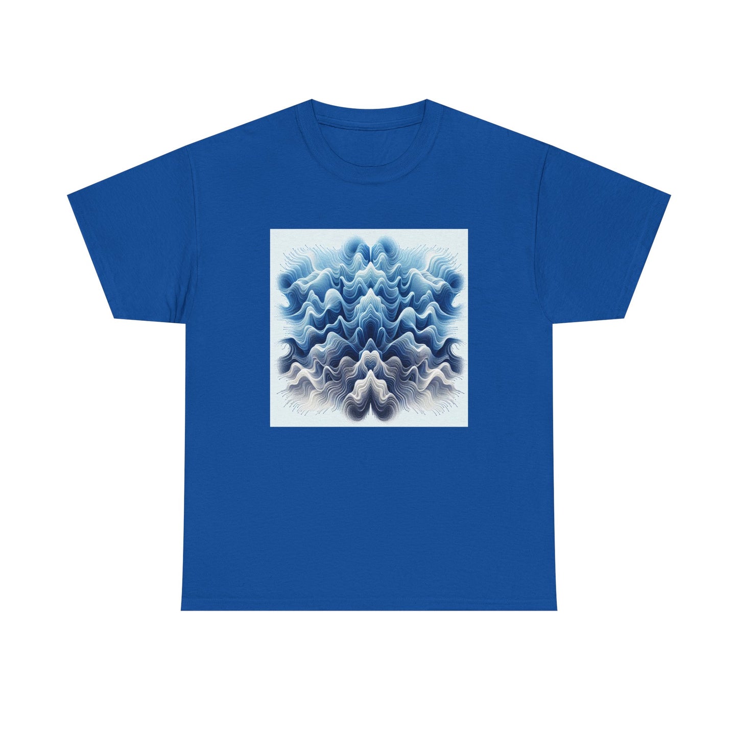Surf the Waves: Blue Interference Artistry Tee T-Shirt