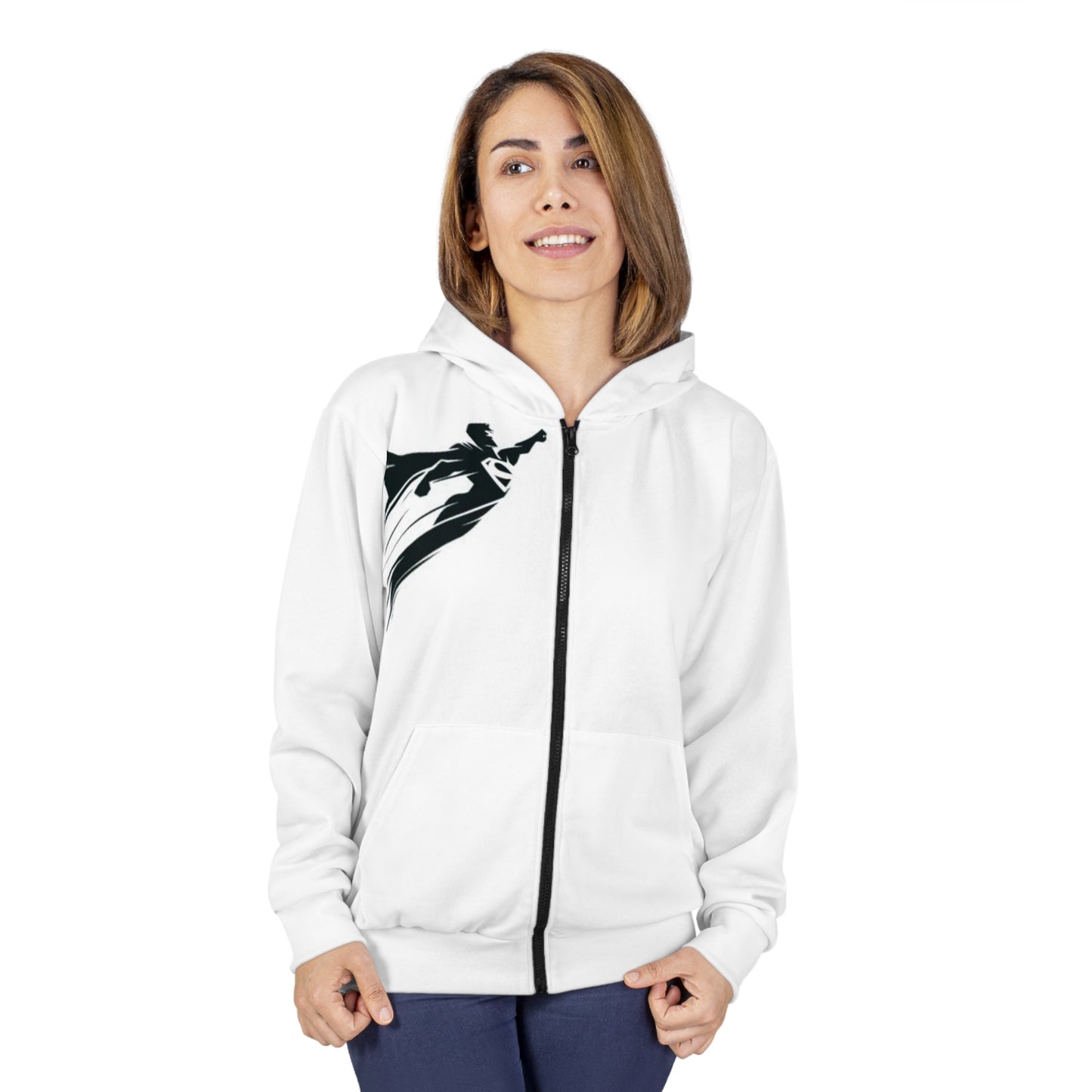 Super hero design [Unisex Zip Hoodie (AOP)]