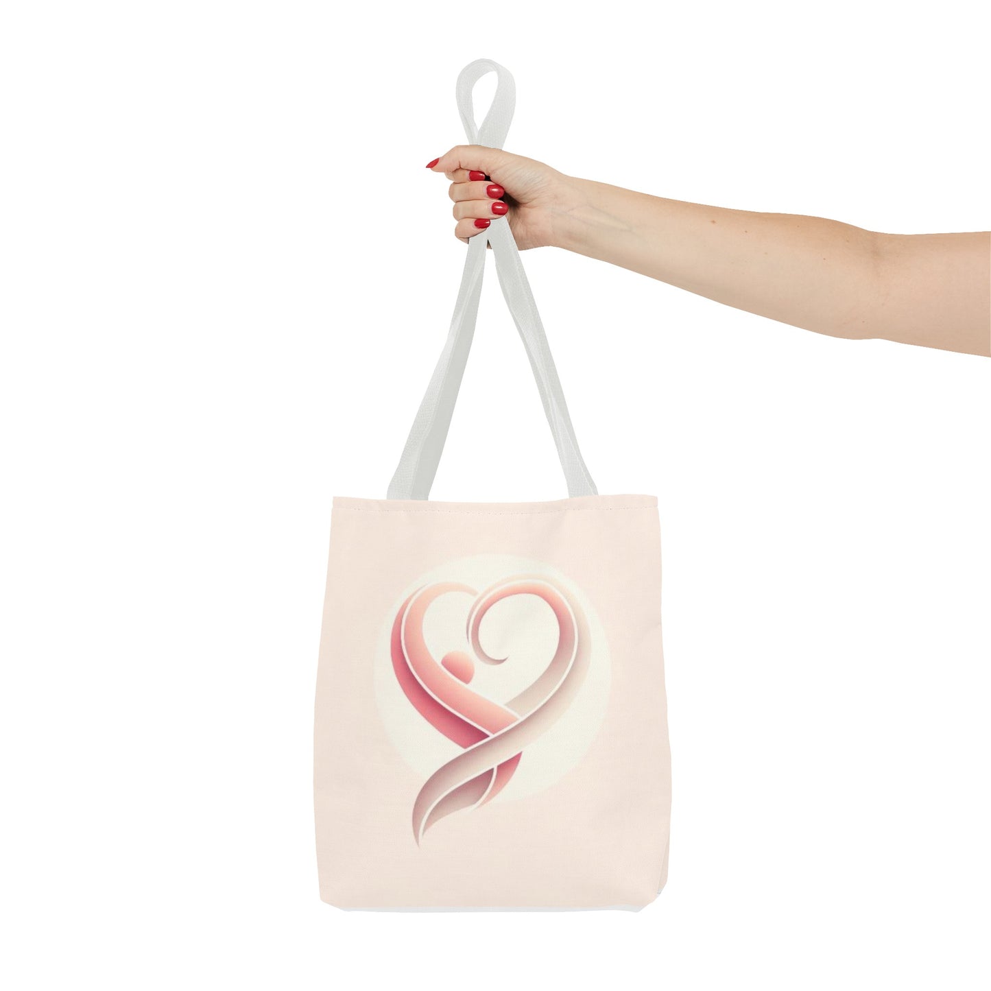 Tote Bag with Heart Design (AOP)