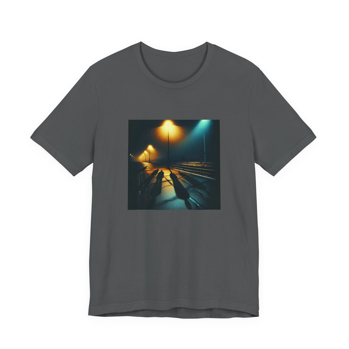 Ghostly Glows: Streetlights Casting Eerie Shadows T-Shirt