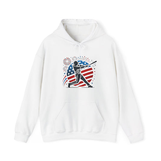 July 4th Baseball design [Unisex Heavy Blend™ Hooded Sweatshirt]