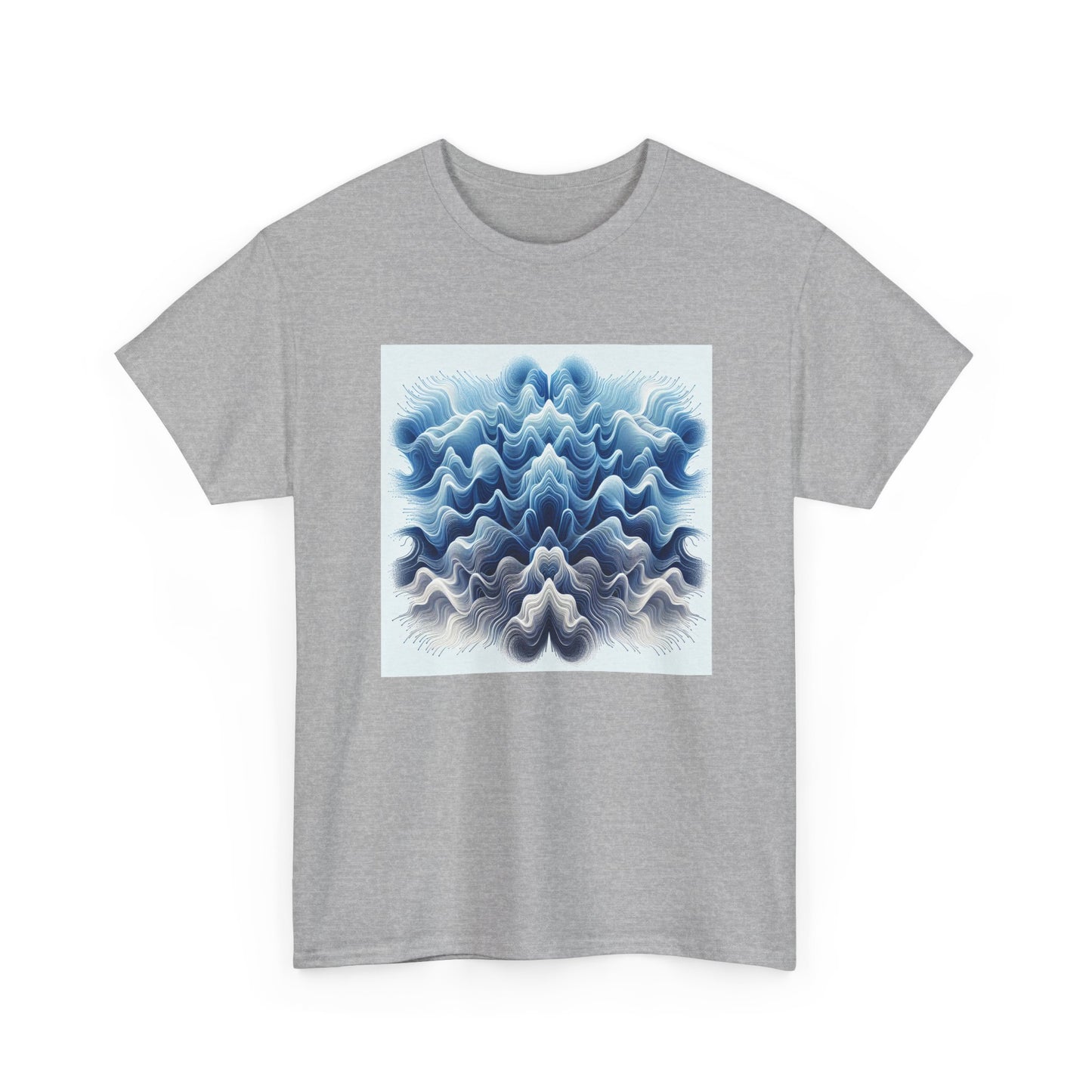 Surf the Waves: Blue Interference Artistry Tee T-Shirt