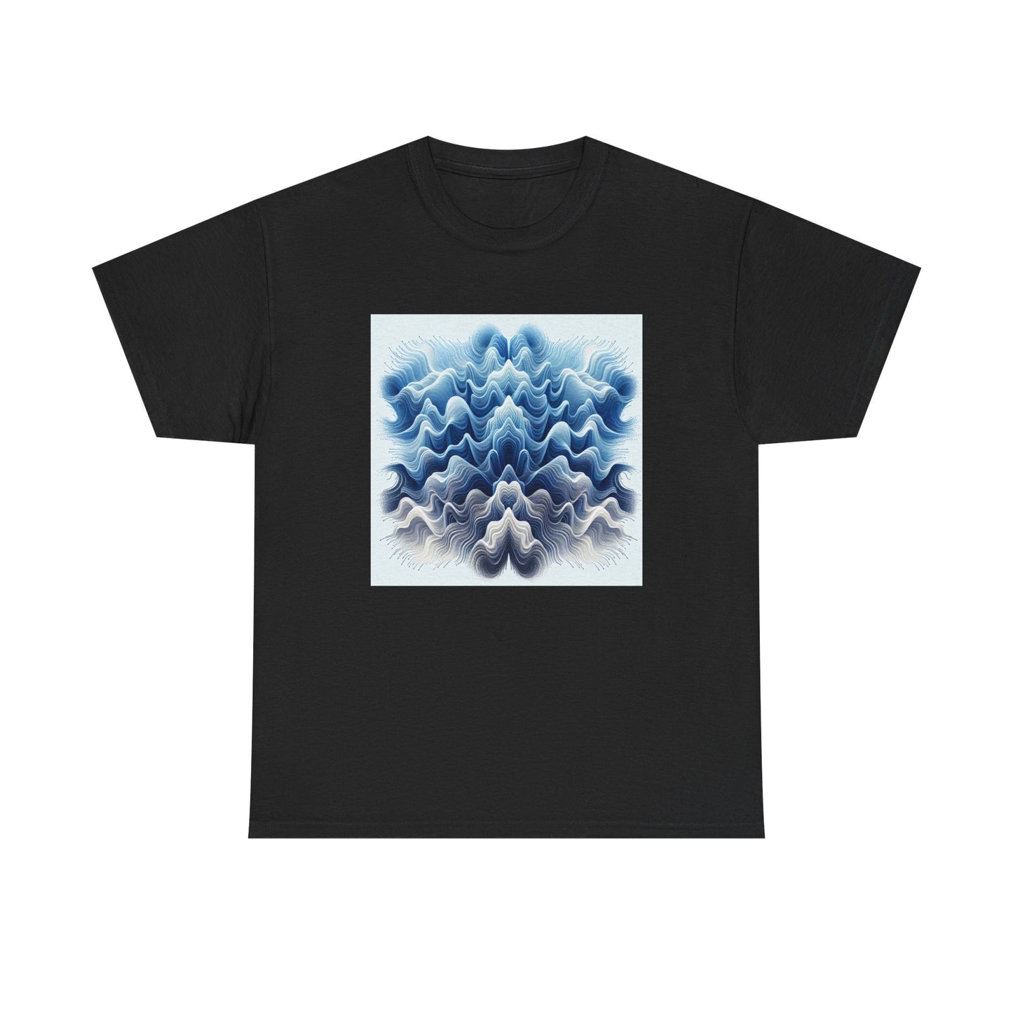 Surf the Waves: Blue Interference Artistry Tee T-Shirt