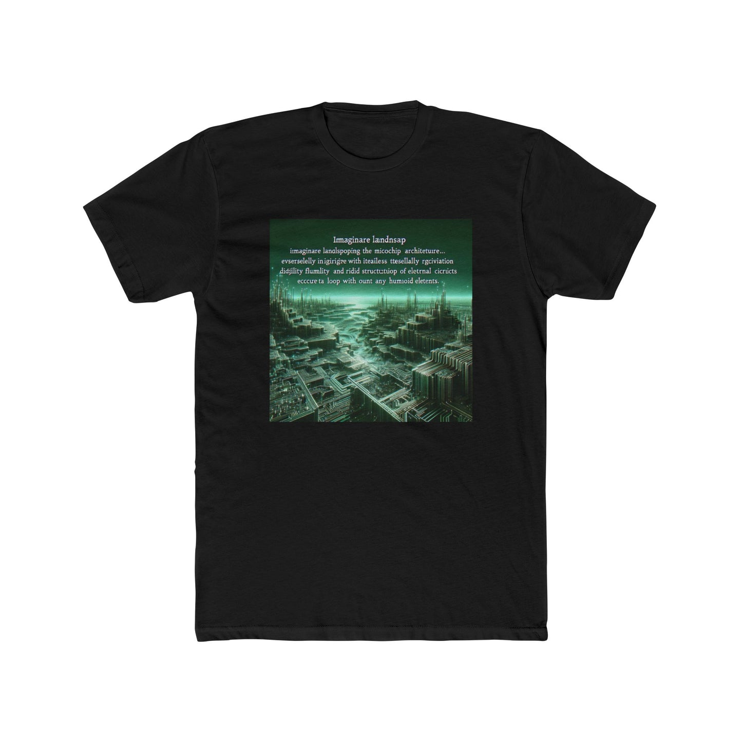 Neon Microchip Terrain: Tech Meets Nature Tee T-Shirt