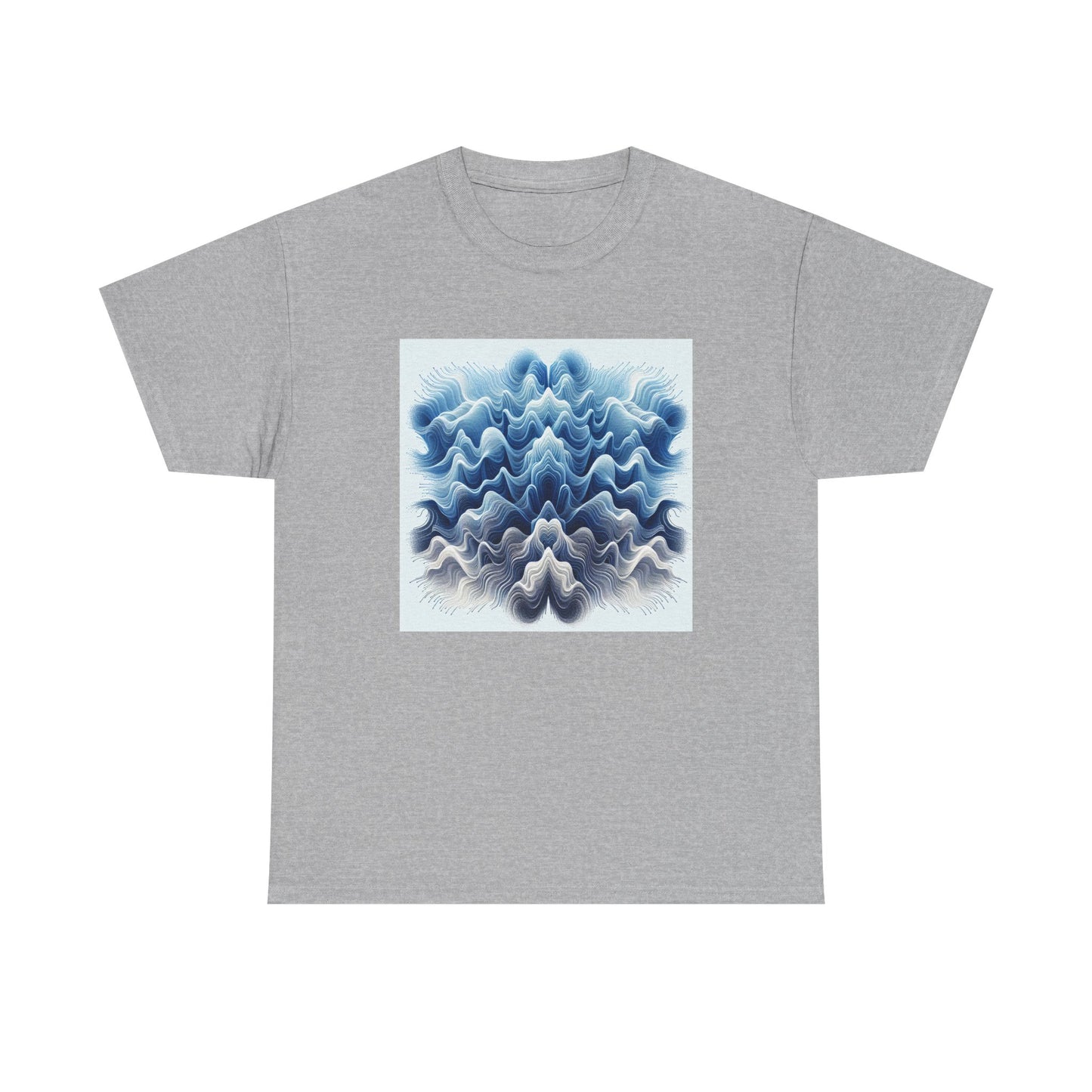 Surf the Waves: Blue Interference Artistry Tee T-Shirt