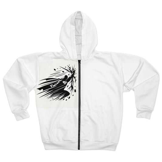 Super hero Design [Unisex Zip Hoodie (AOP)]