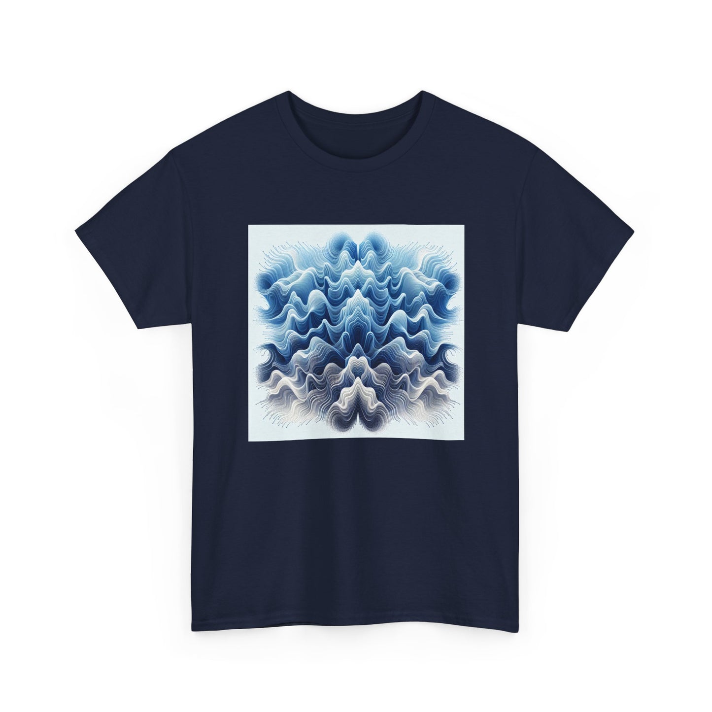 Surf the Waves: Blue Interference Artistry Tee T-Shirt