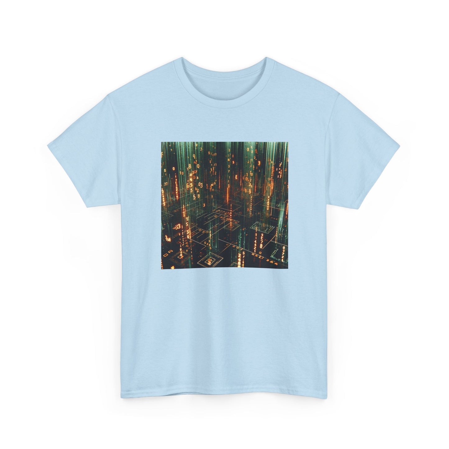 Code Cascade: Orange Matrix Vibes Tee T-Shirt