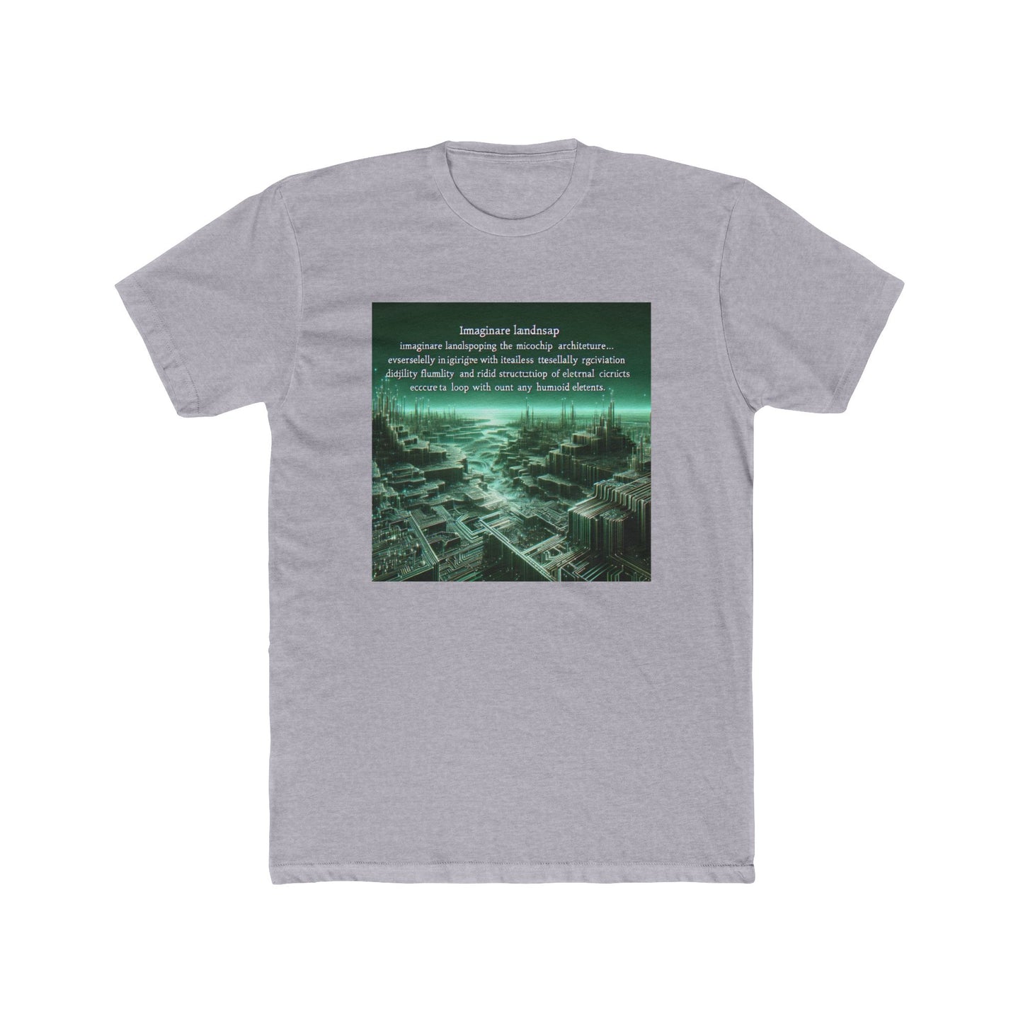 Neon Microchip Terrain: Tech Meets Nature Tee T-Shirt
