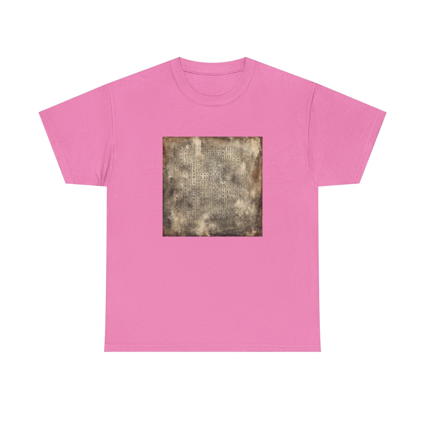 Runic Whispers: Secrets Beneath the Grunge T-Shirt