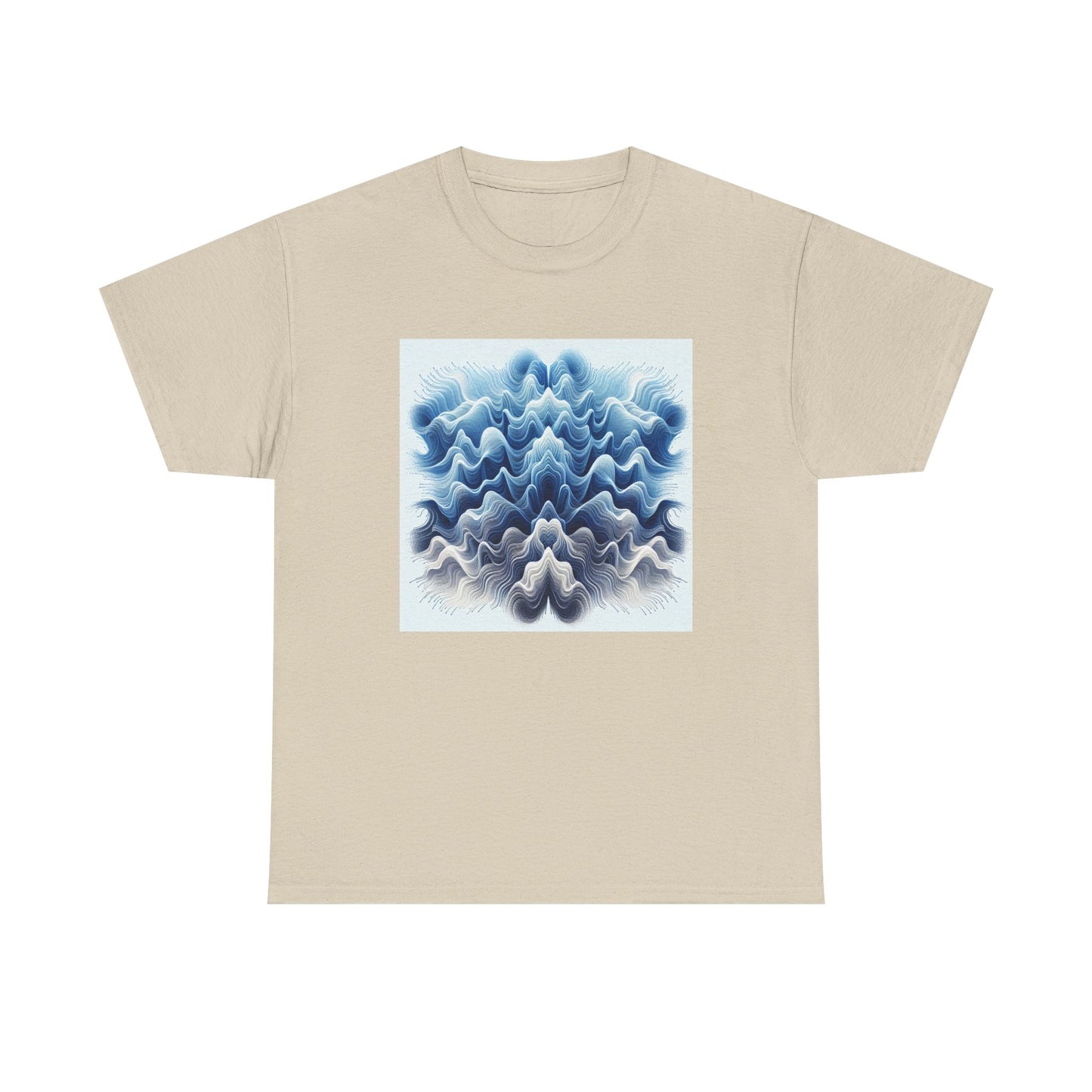 Surf the Waves: Blue Interference Artistry Tee T-Shirt