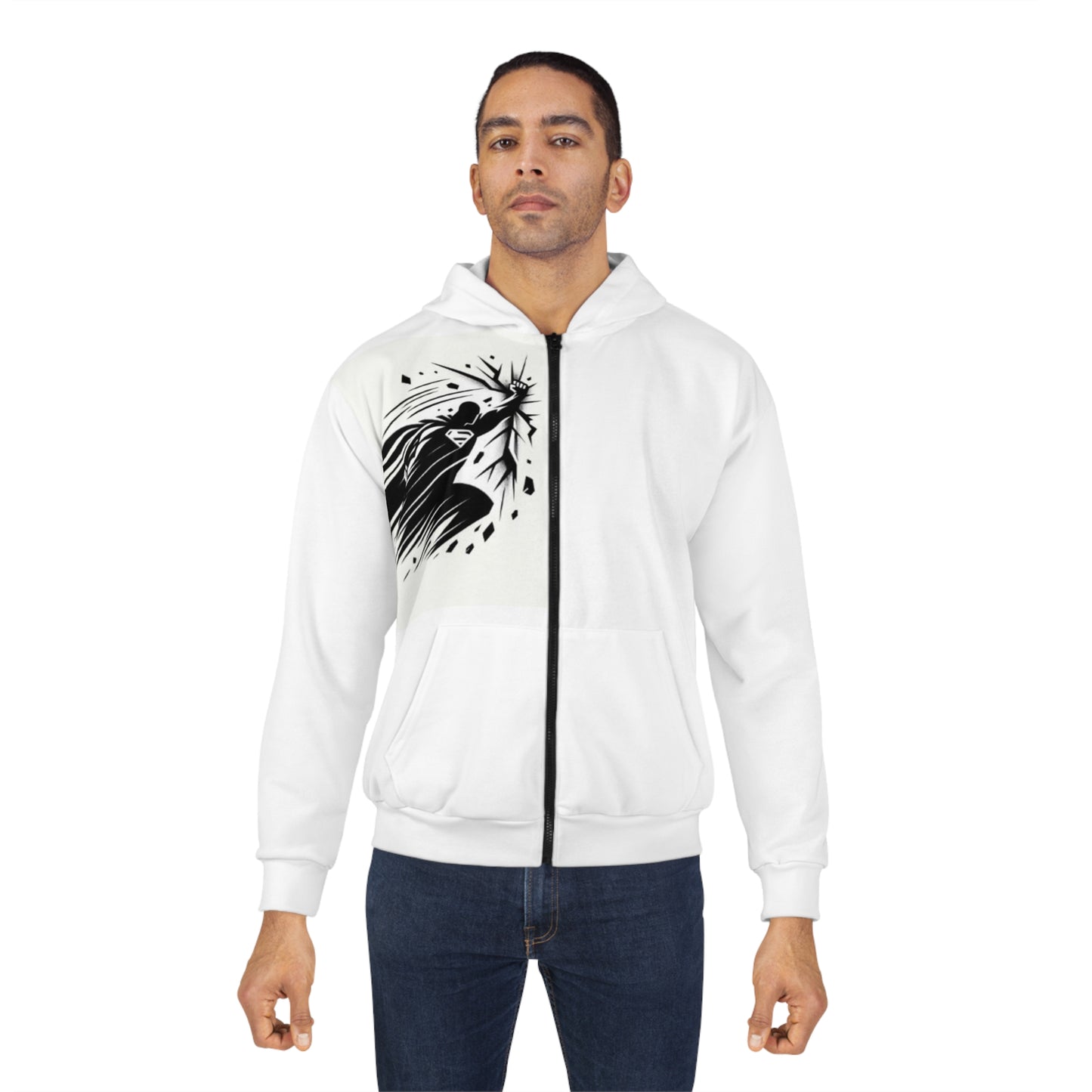 Super hero Design [Unisex Zip Hoodie (AOP)]