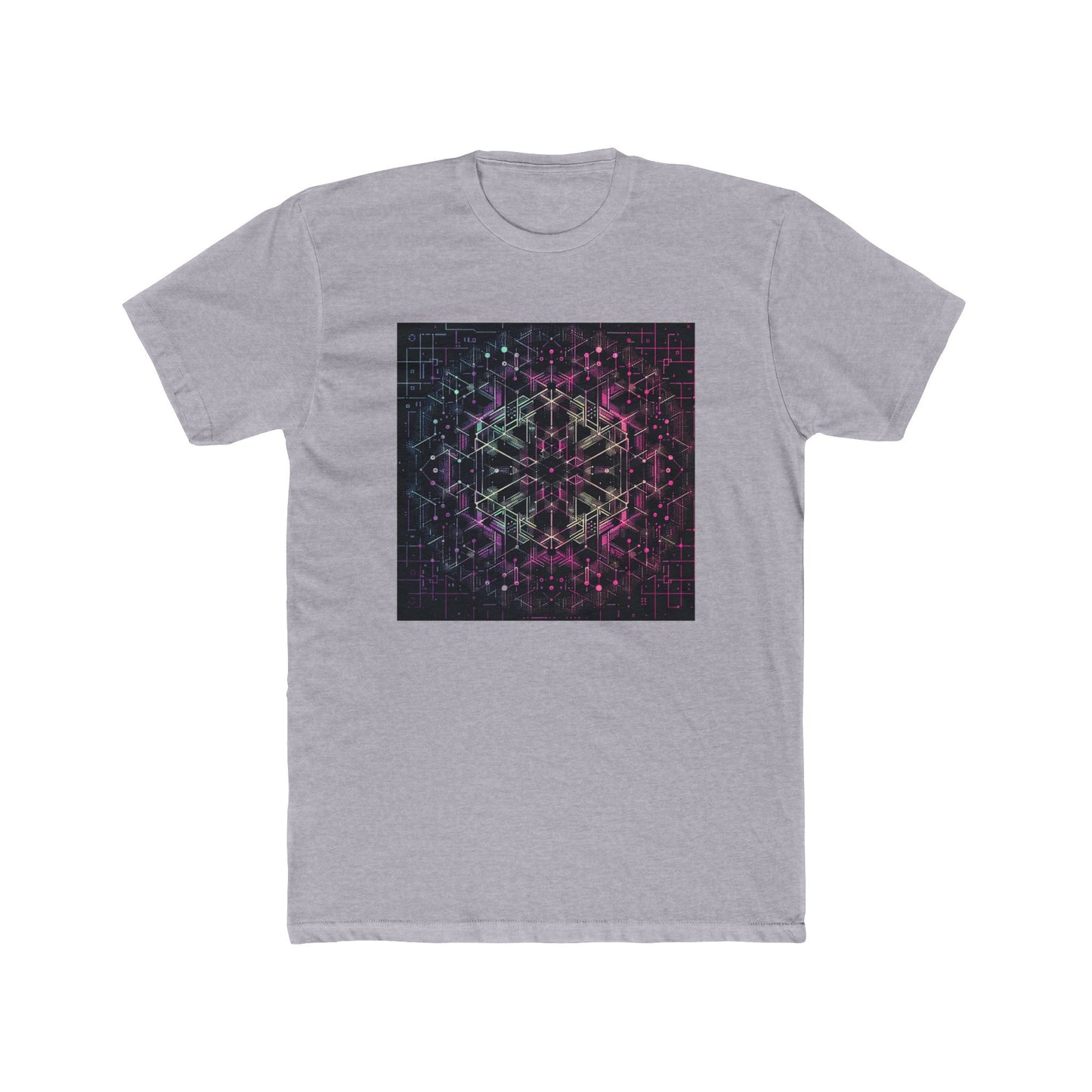 Ultraviolet Glitch Grid: Tessellated Tech Vibes T-Shirt