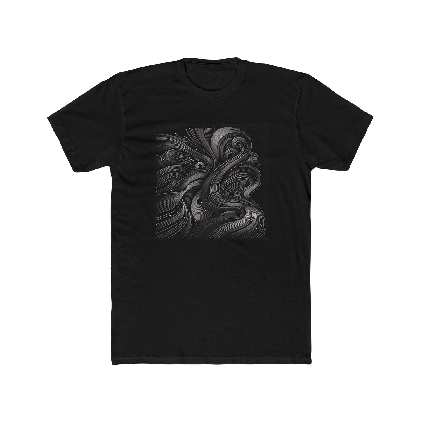Algorithmic Elegance: Chrome-Kissed Code Curves Tee T-Shirt