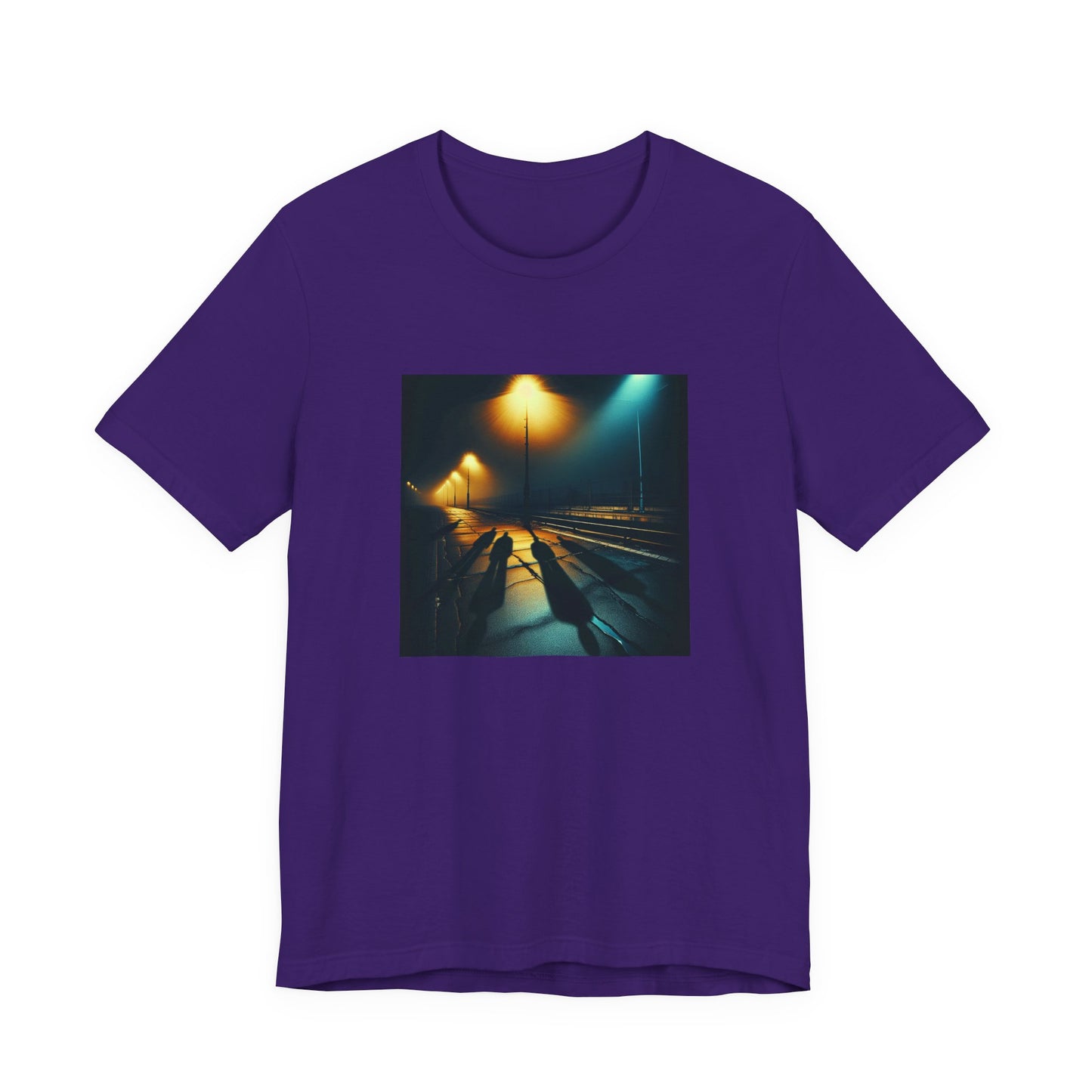 Ghostly Glows: Streetlights Casting Eerie Shadows T-Shirt